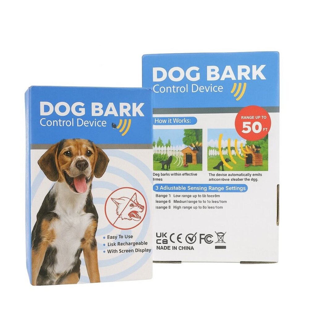 Dog Bark Control Device – Ultrasonic Anti-Bark Trainer, 50FT Range, USB Recharge